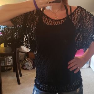 Black netted shirt